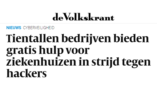 De Volkskrant geeft aandacht aan WijHelpenZiekenhuizen-initiatief